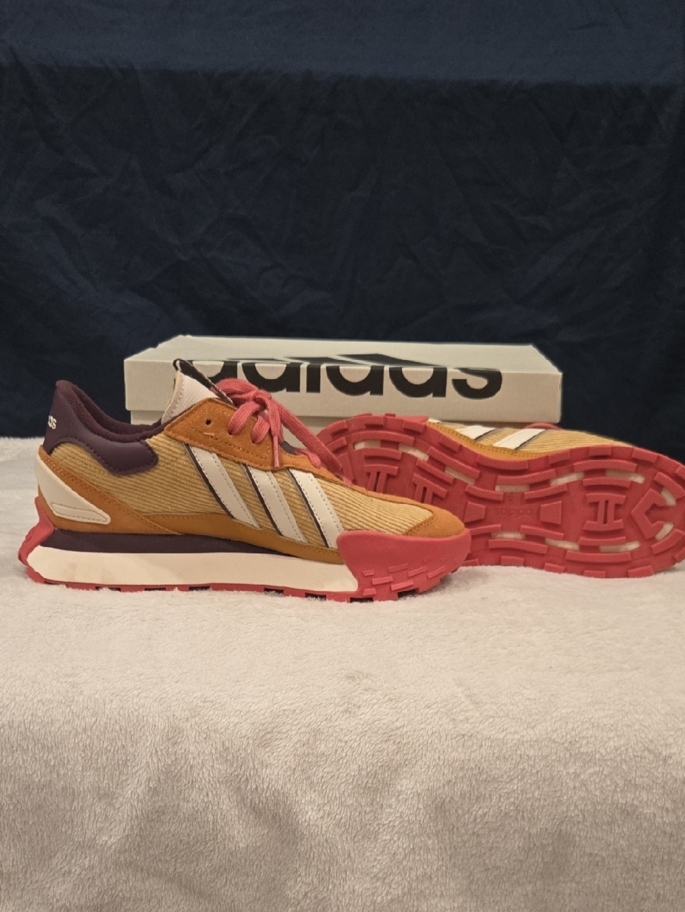 Adidas Mustard, & Coral Pink Retro Sneakers(kids size but I wore them(7.5 Women)